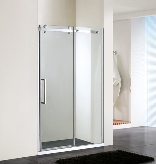 P9153B Frameless Sliding Shower Door With 2pcs Big Roller